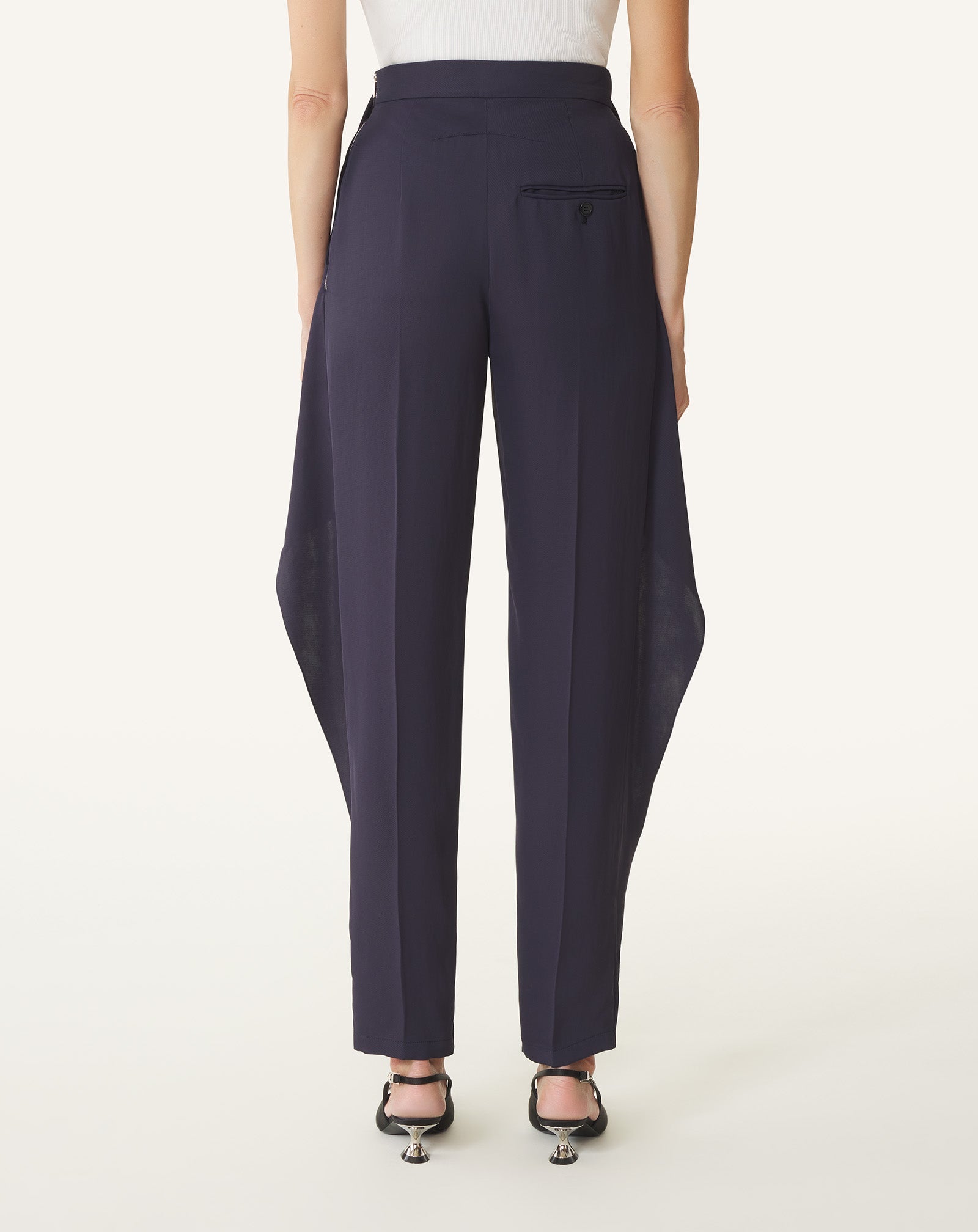 Pantalon À Volants En Twill Blue | Lanvin Women
