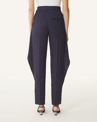 Pantalon À Volants En Twill Blue | Lanvin Women