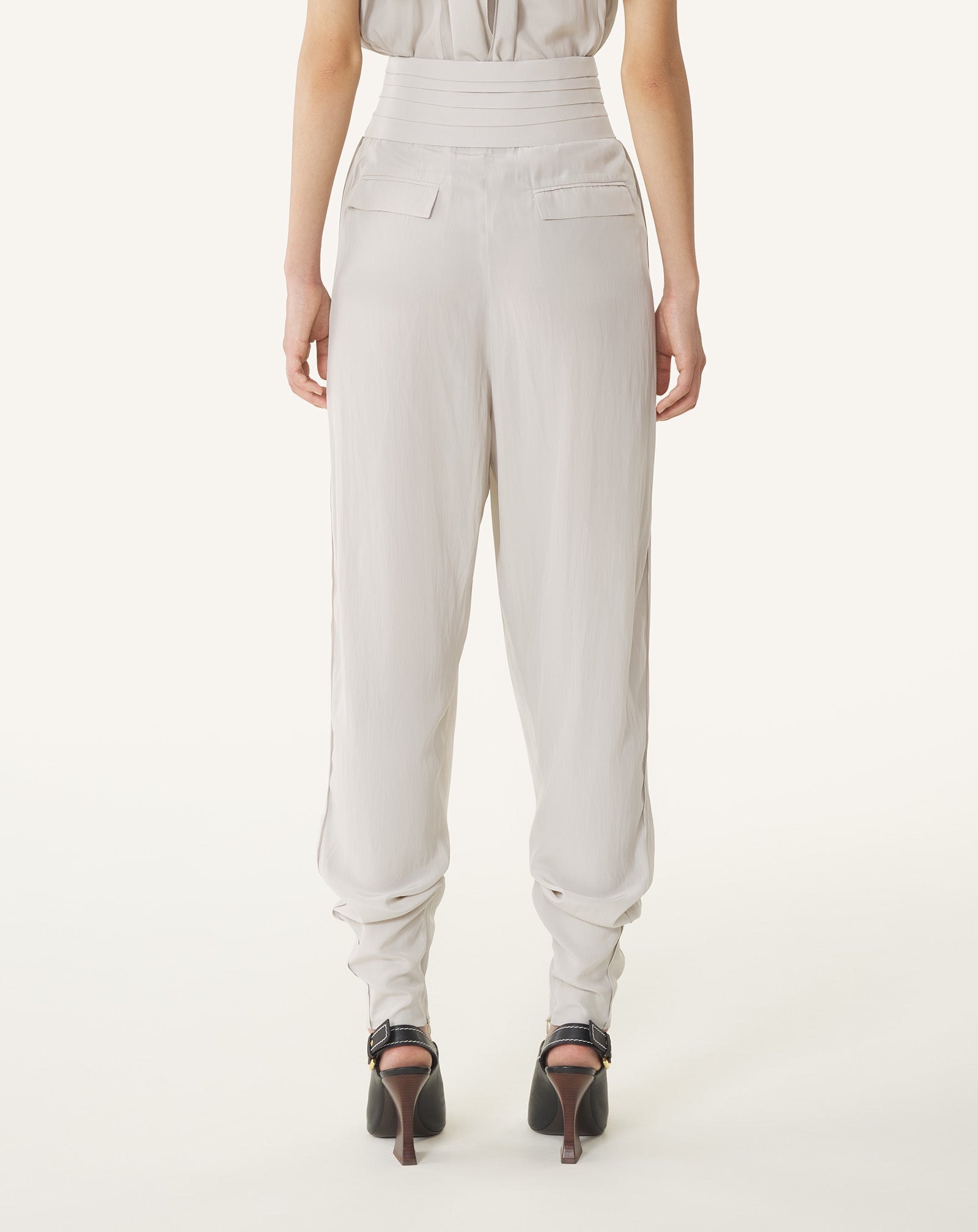 Pantalon Drapé En Charmeuse White | Lanvin Women
