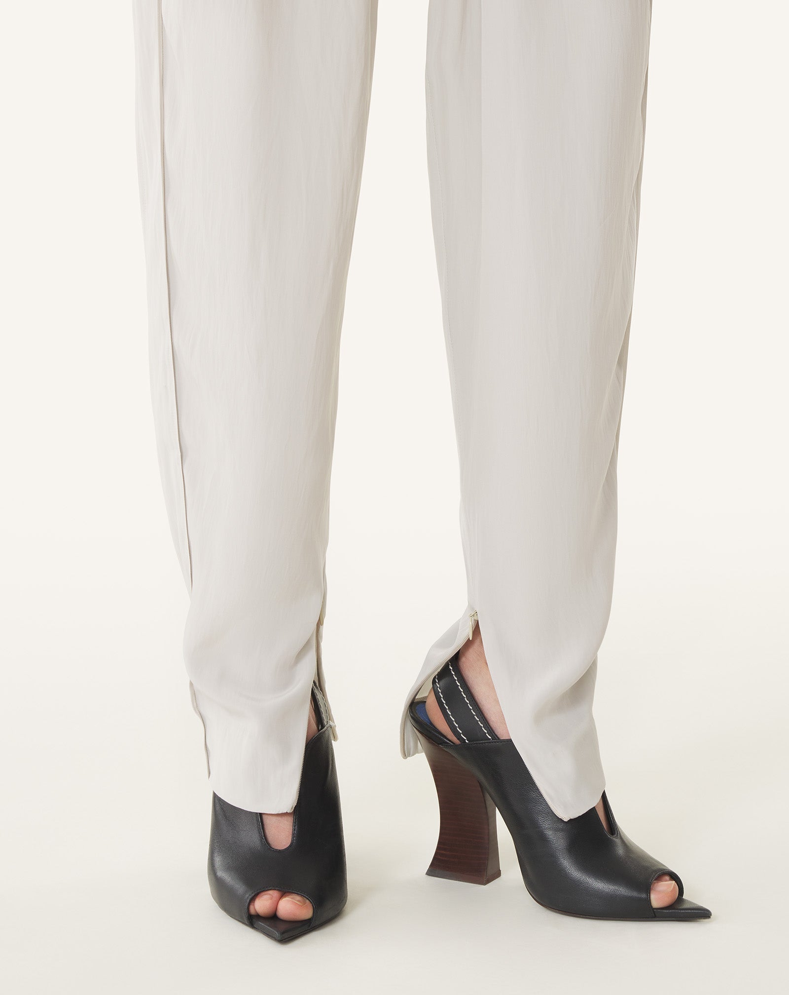 Pantalon Drapé En Charmeuse White | Lanvin Women