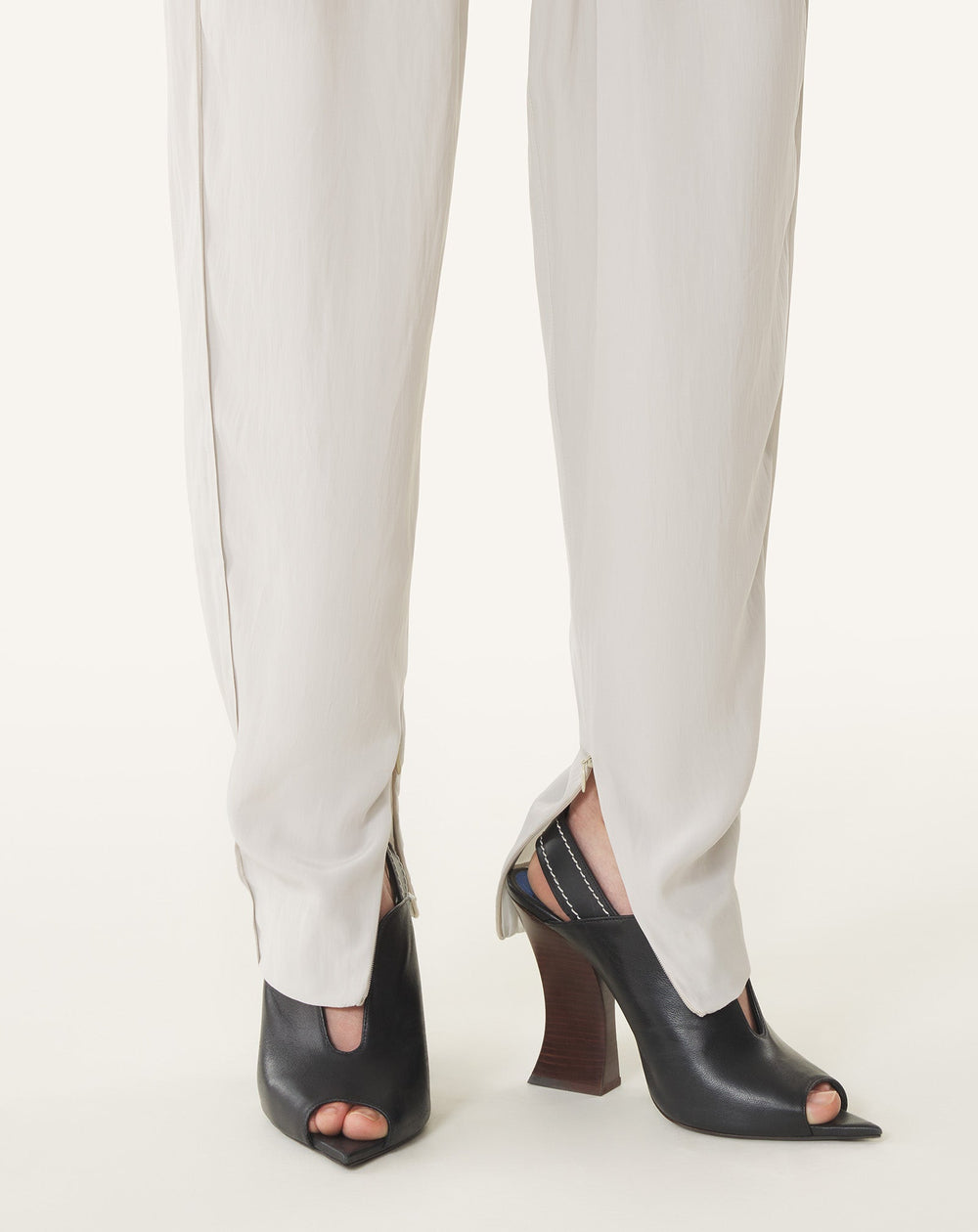 Pantalon Drapé En Charmeuse White | Lanvin Women