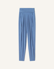 Pantalon Drapé En Crêpe De Chine Blue | Lanvin Women
