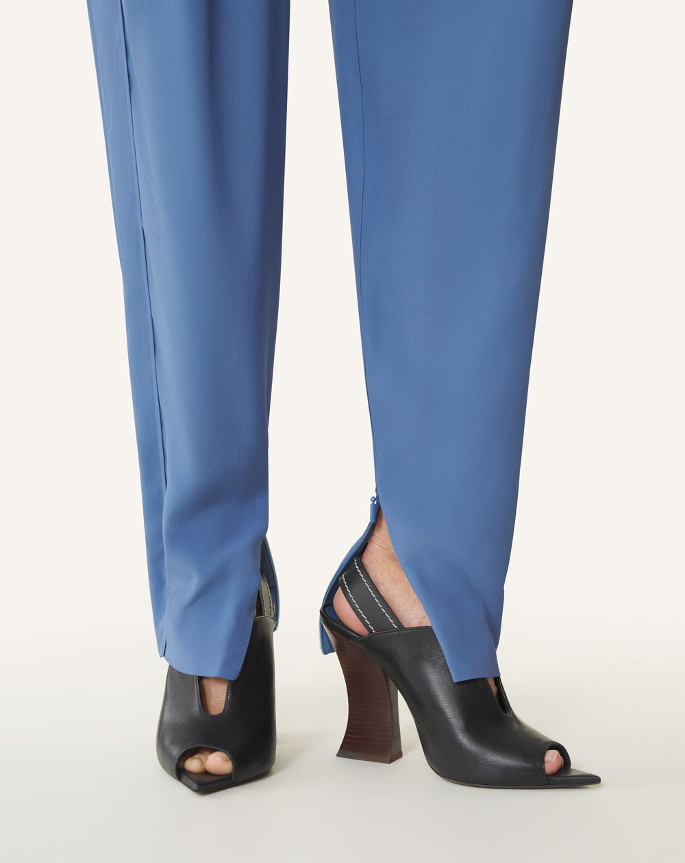 Pantalon Drapé En Crêpe De Chine Blue | Lanvin Women