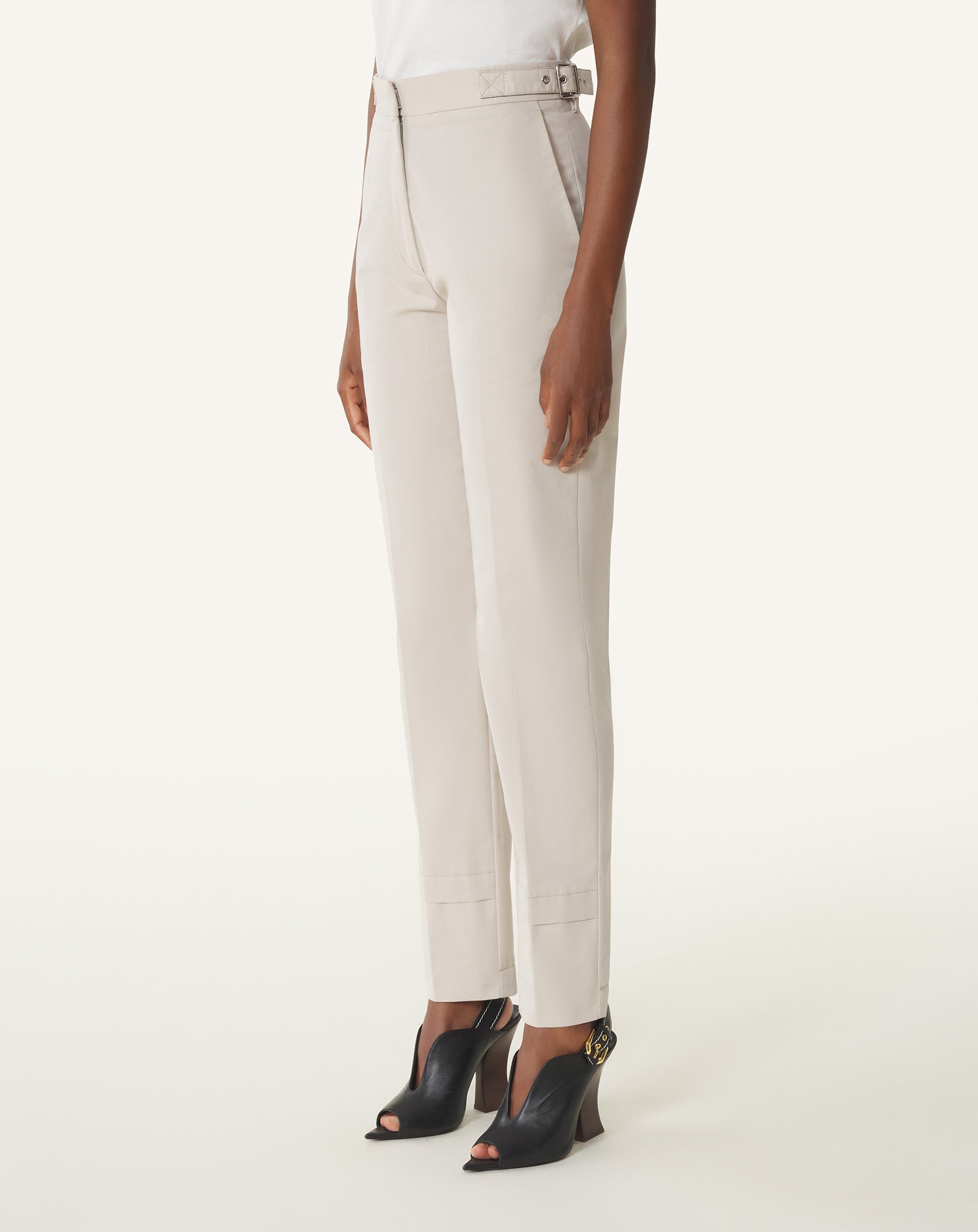 Pantalon Cigarette En Coton Technique White | Lanvin Women