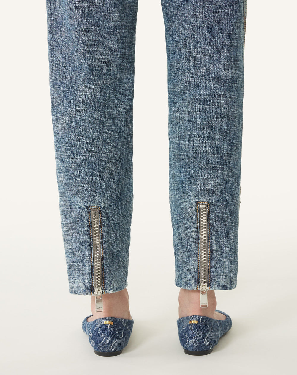 Pantalon Zippé En Denim Blue | Lanvin Women