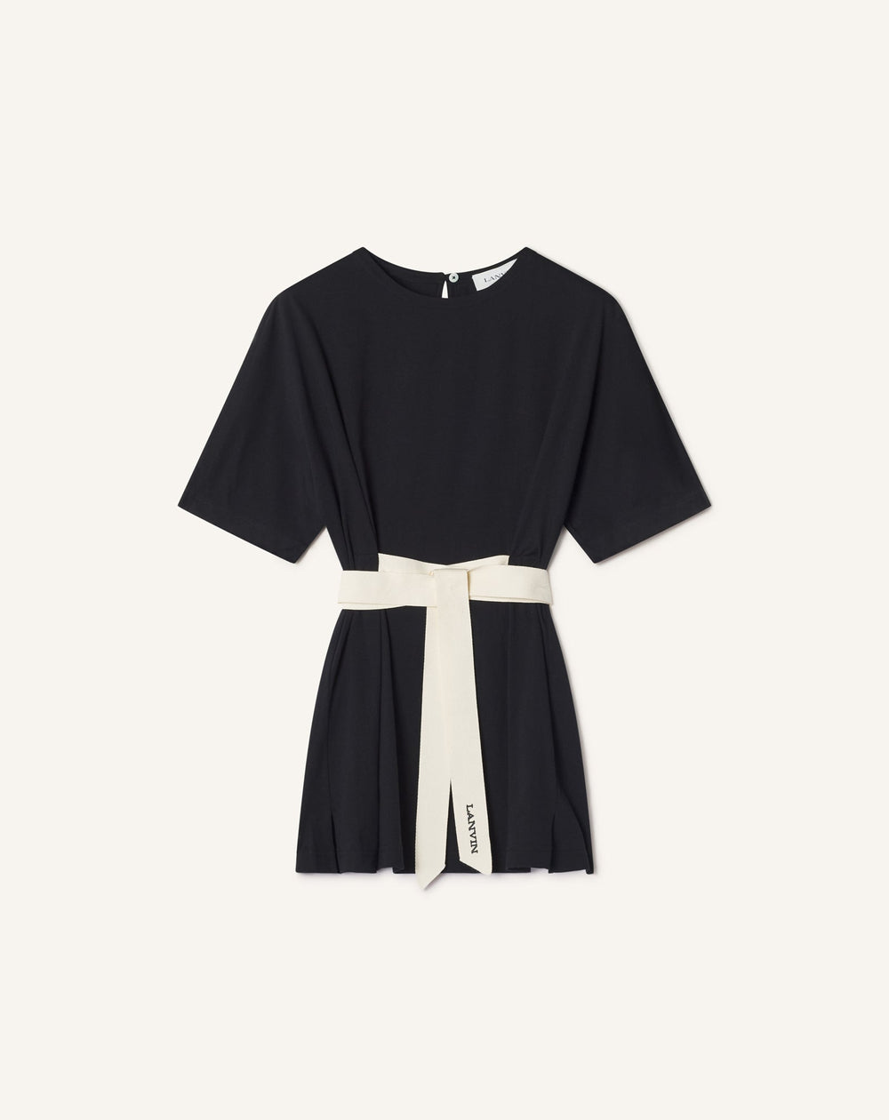 T-shirt Ceinturé En Coton Et Soie Black | Lanvin Women