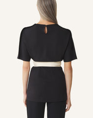 T-shirt Ceinturé En Coton Et Soie Black | Lanvin Women