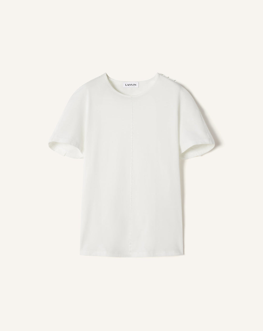 T-shirt Effet Cape En Coton Et Soie White | Lanvin Women