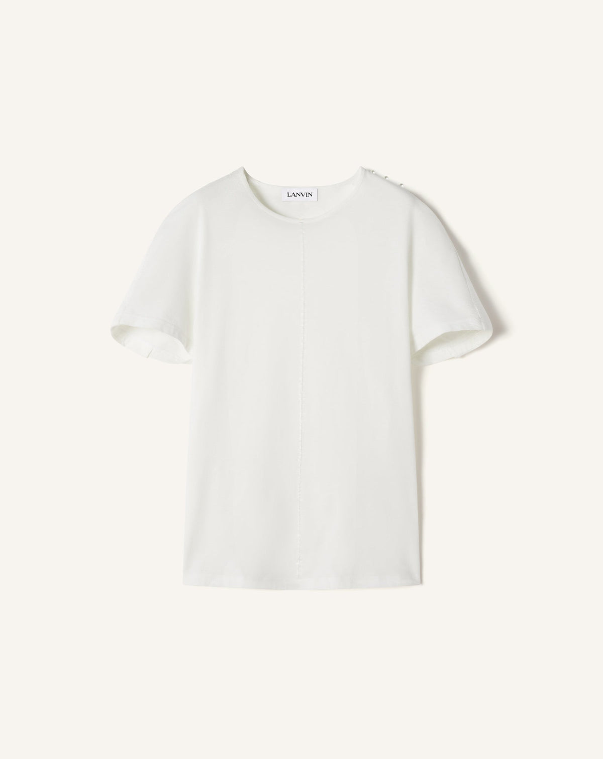 T-shirt Effet Cape En Coton Et Soie White | Lanvin Women
