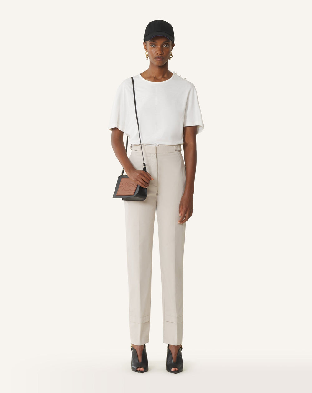T-shirt Effet Cape En Coton Et Soie White | Lanvin Women