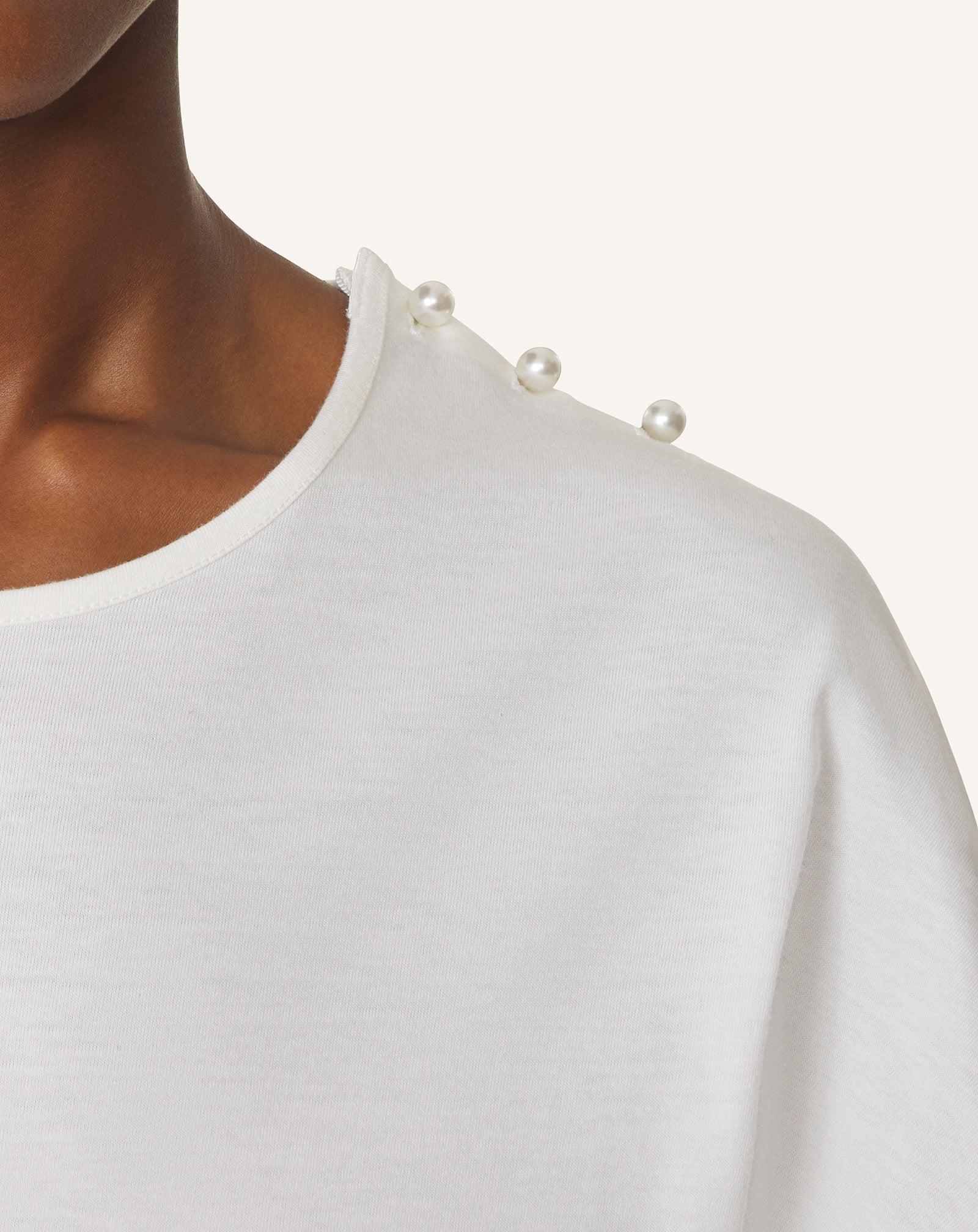 T-shirt Effet Cape En Coton Et Soie White | Lanvin Women