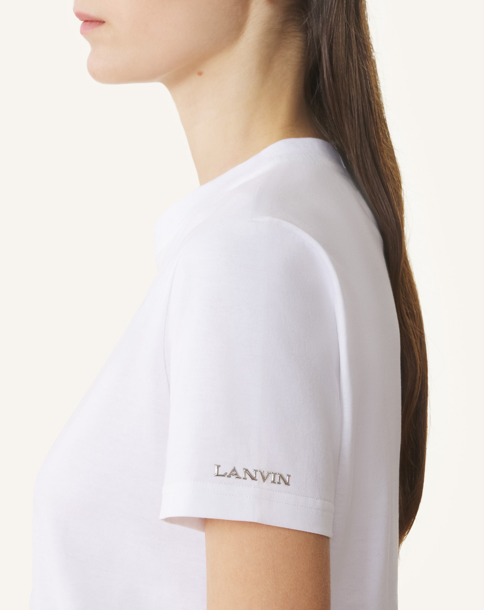 White Cotton T-shirt With Ribbon Detail | Lanvin Women