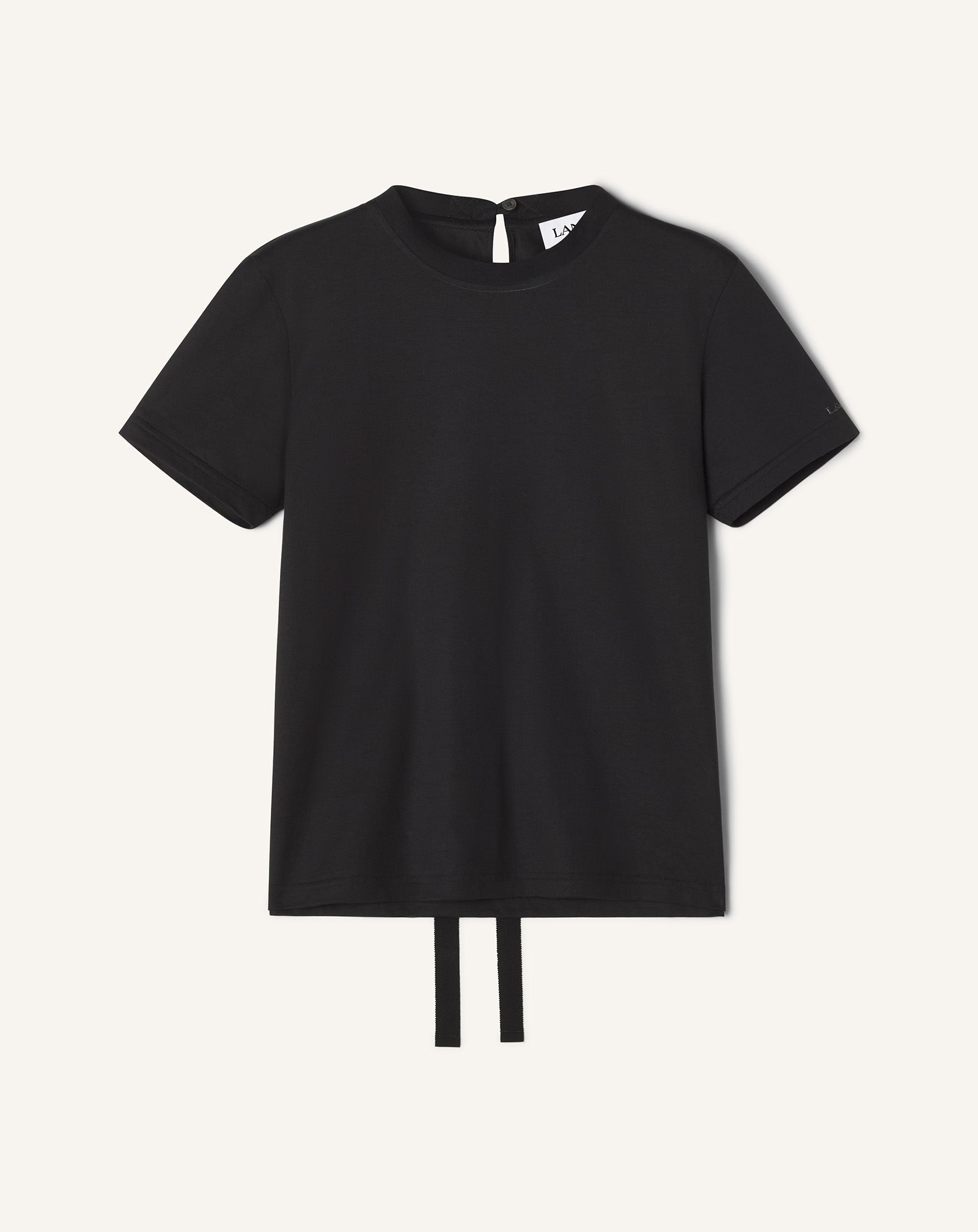 Black Cotton T-shirt With Ribbon Detail | Lanvin Women