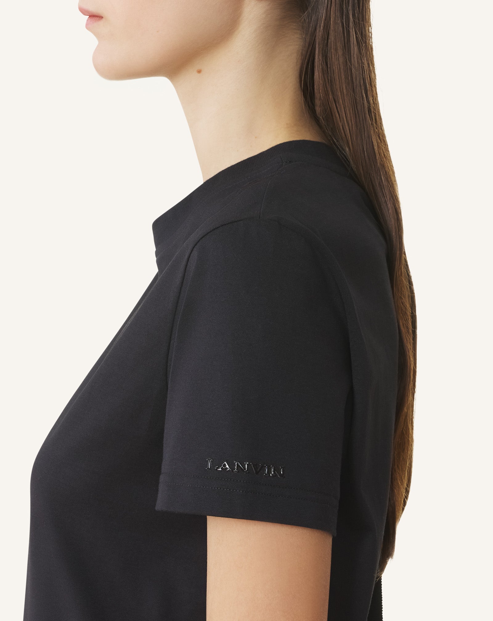 Black Cotton T-shirt With Ribbon Detail | Lanvin Women