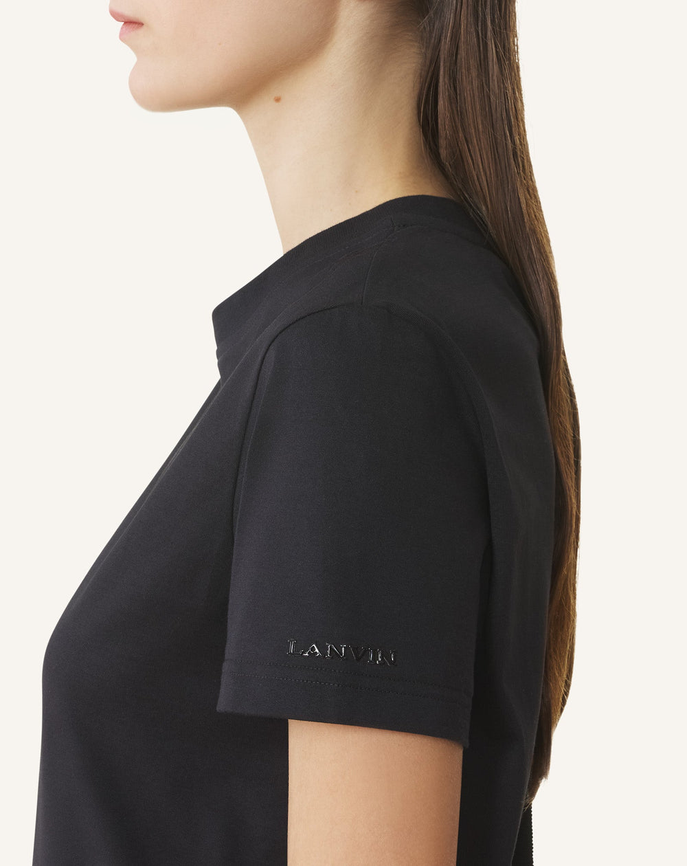 Black Cotton T-shirt With Ribbon Detail | Lanvin Women