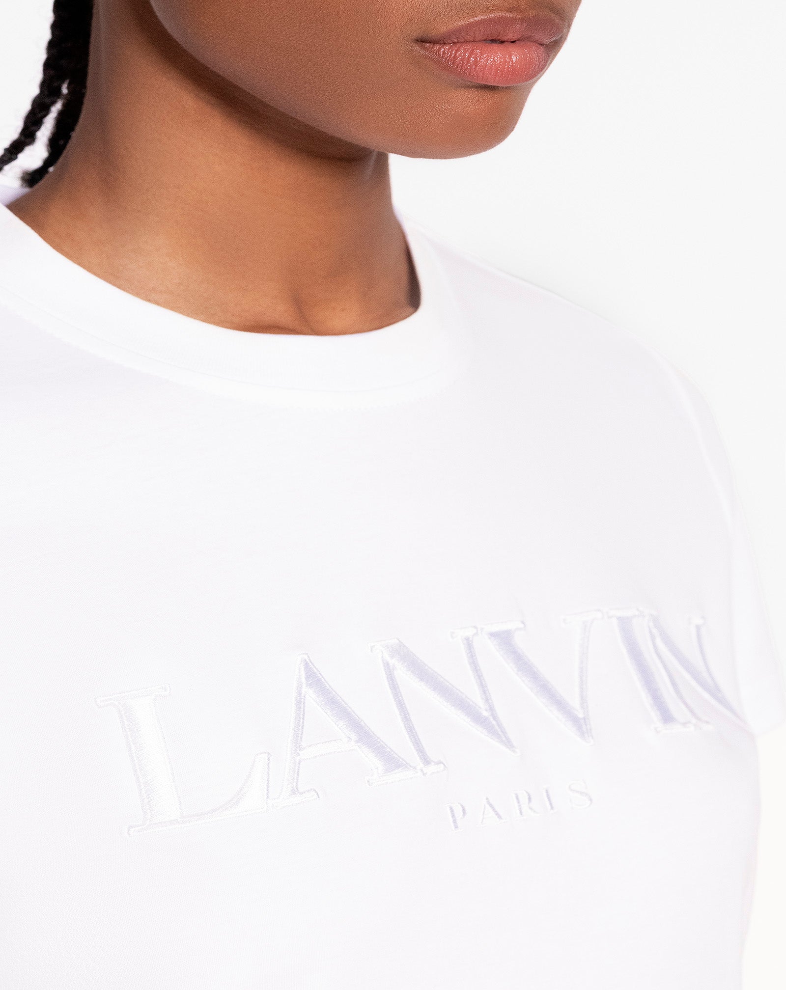 White Classic Fit Lanvin Embroidered T-shirt | Lanvin Women