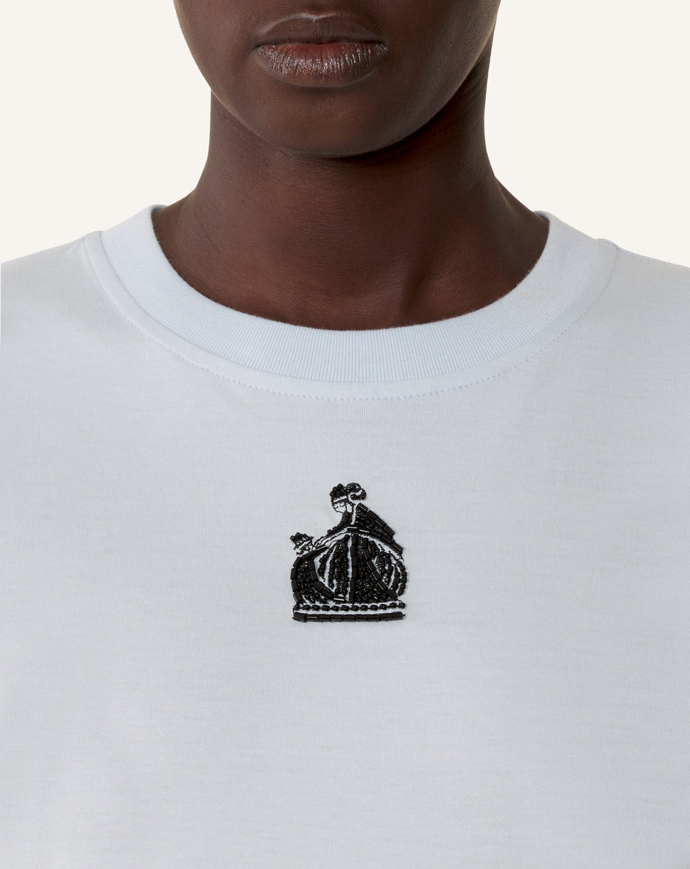 T-shirt Brodé La Mère Et L'enfant En Jersey Blue | Lanvin Women