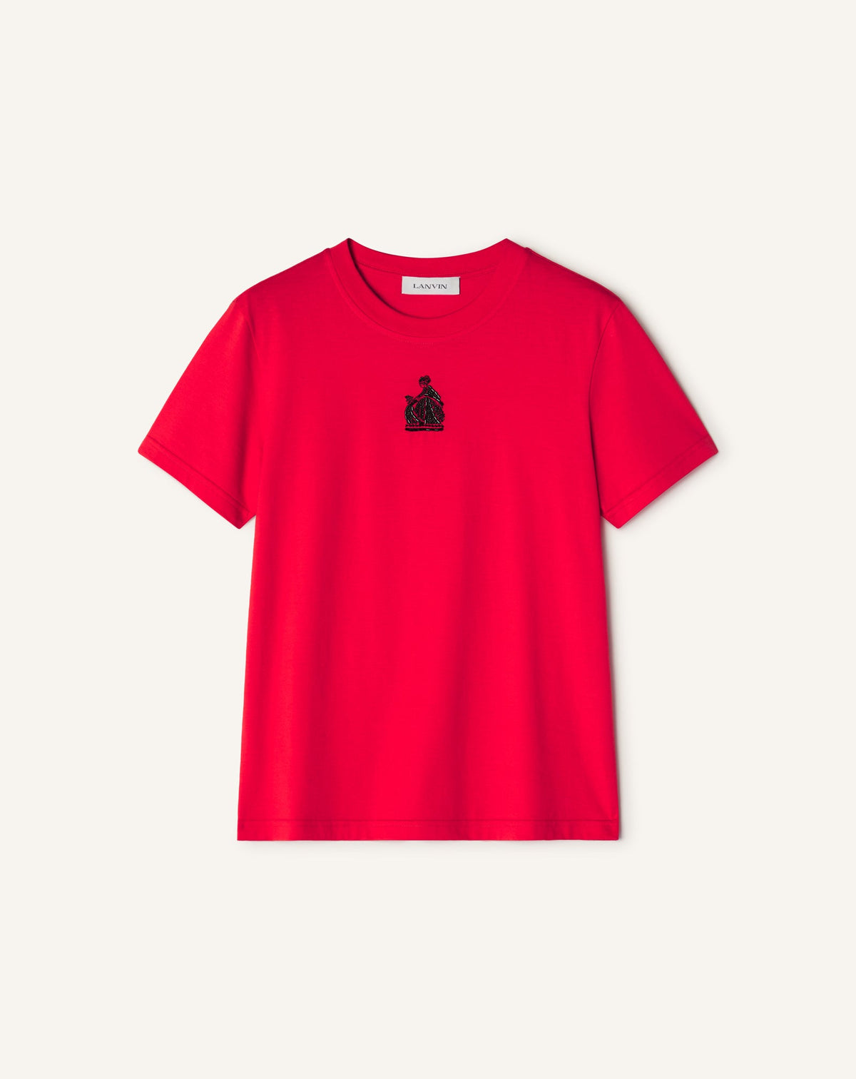 T-shirt Brodé La Mère Et L'enfant En Jersey Red | Lanvin Women