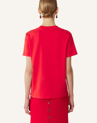 T-shirt Brodé La Mère Et L'enfant En Jersey Red | Lanvin Women