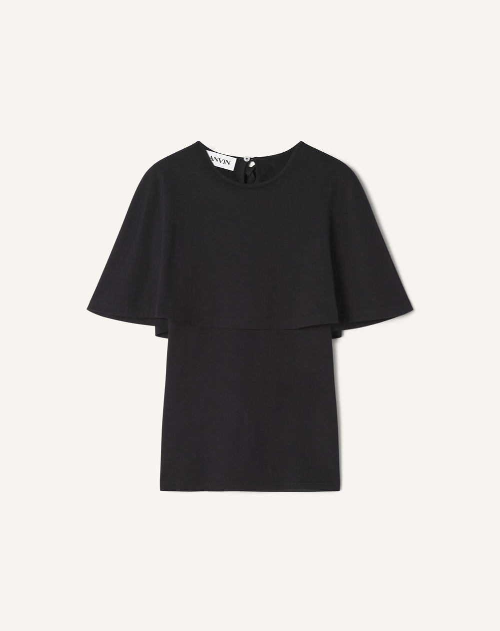 T-shirt À Cape En Coton Et Soie Black | Lanvin Women