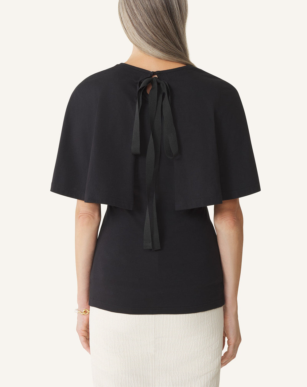T-shirt À Cape En Coton Et Soie Black | Lanvin Women