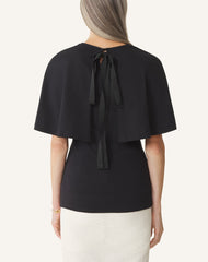 T-shirt À Cape En Coton Et Soie Black | Lanvin Women