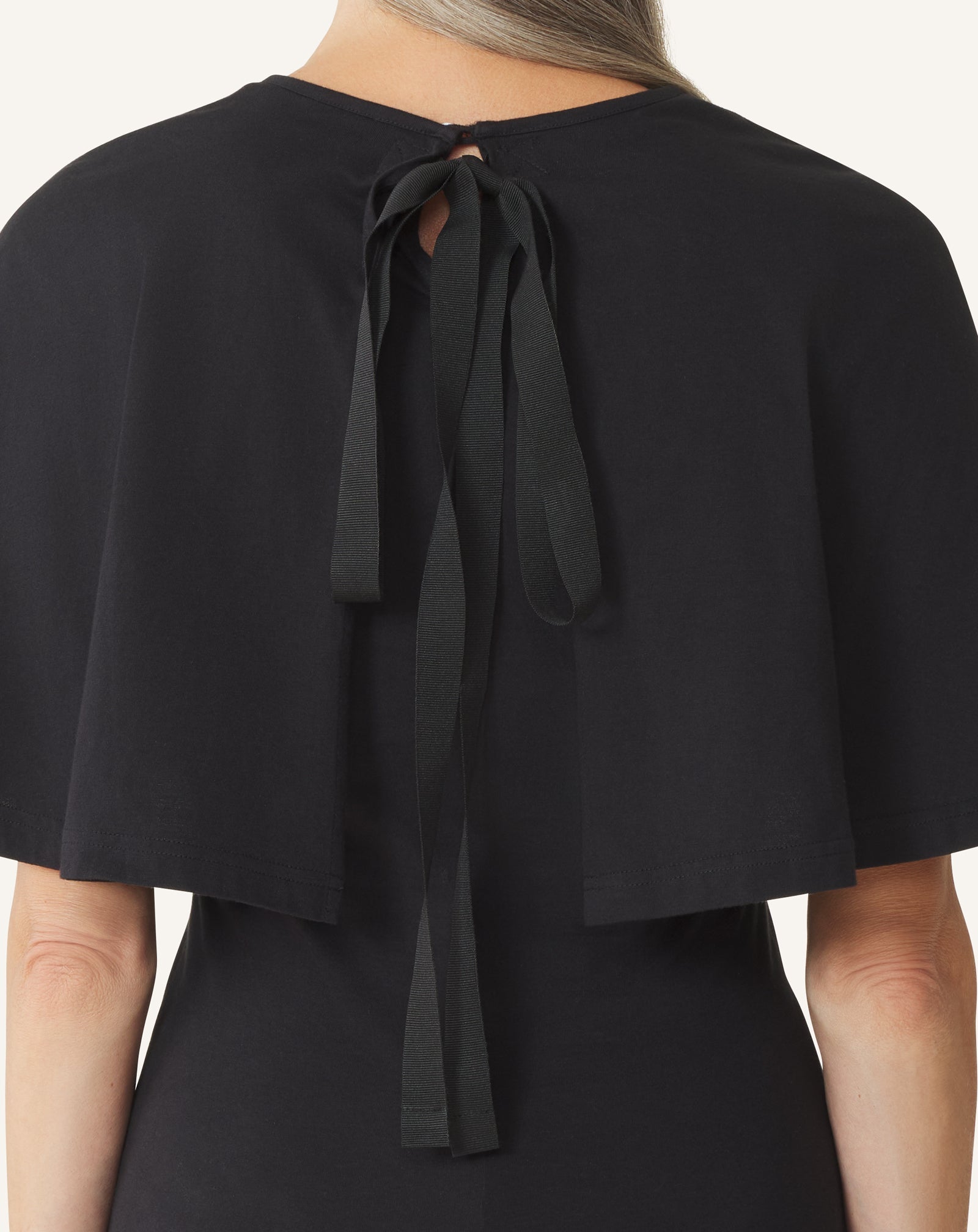 T-shirt À Cape En Coton Et Soie Black | Lanvin Women