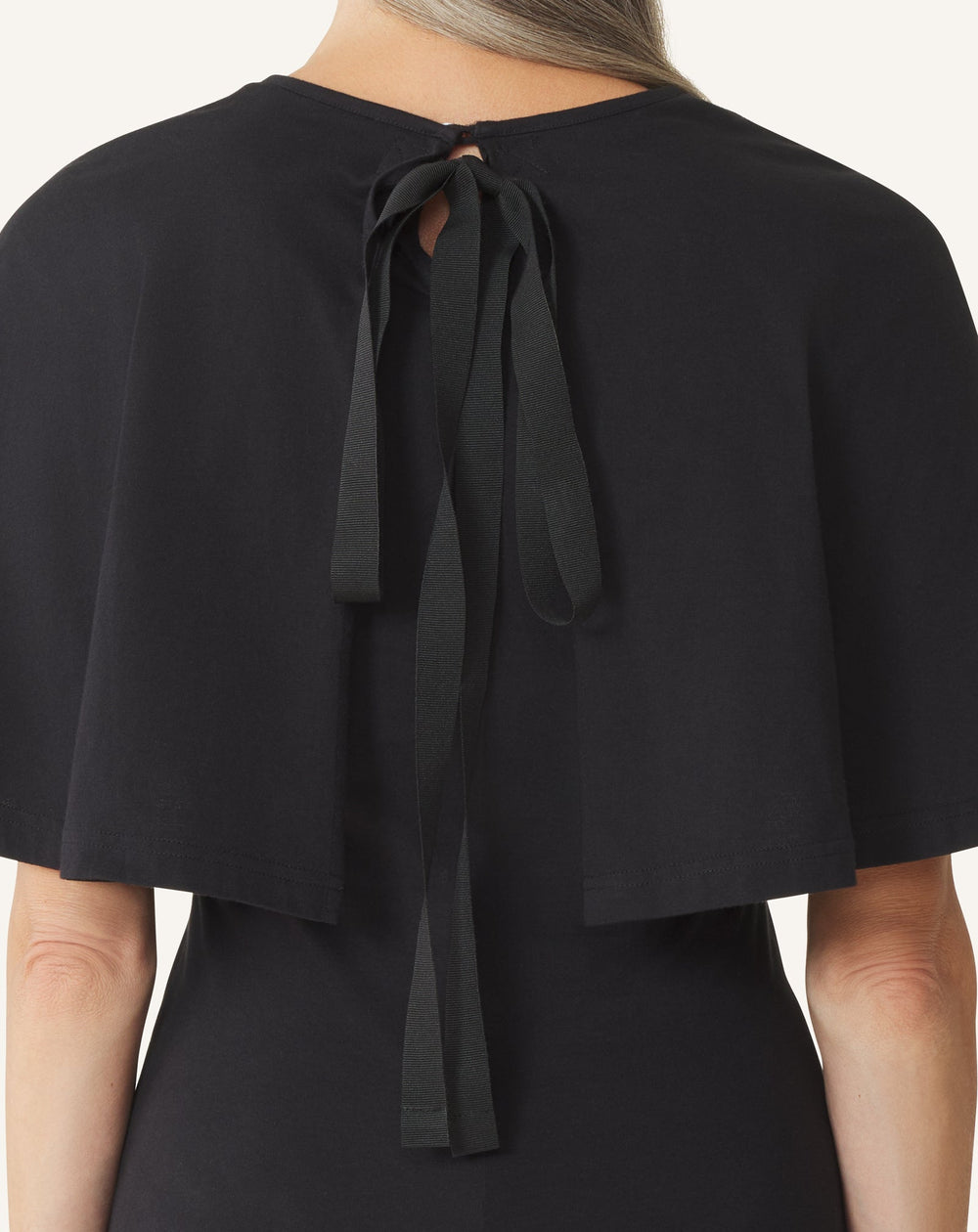 T-shirt À Cape En Coton Et Soie Black | Lanvin Women