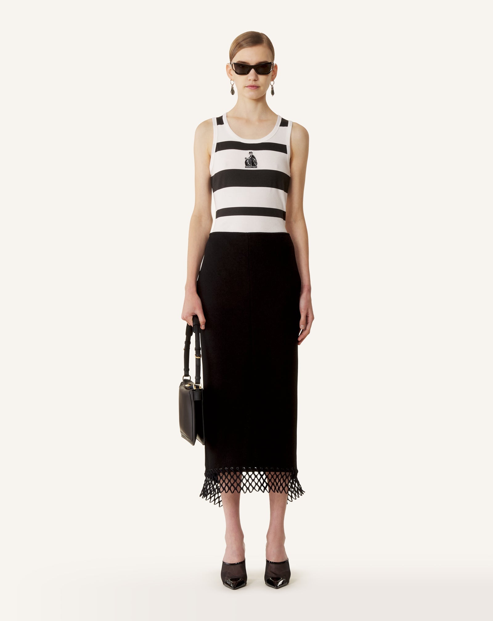 Débardeur Brodé La Mère Et L'enfant En Jersey Côtelé Grey | Lanvin Women